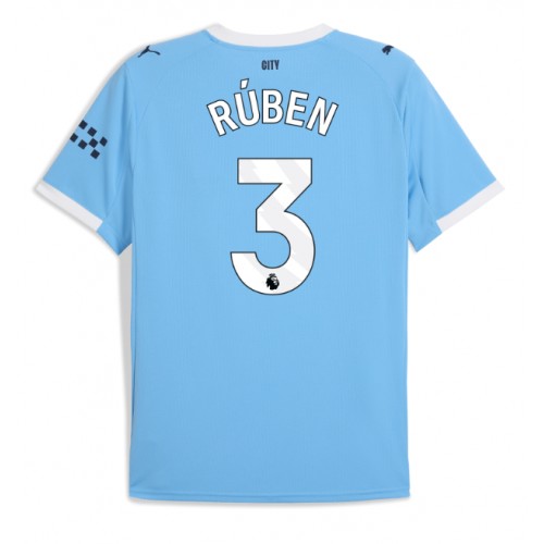 Manchester City Ruben Dias #3 Primera Equipación 2025-26 Manga Corta